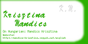 krisztina mandics business card